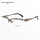 日本MASAKI松岛正树眼镜框男士 纯钛商务大脸加宽半框眼镜架MF1302
