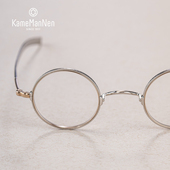 日本KameMannen万年龟眼镜框复古小圆框超轻纯钛42mm眼镜架KMN772