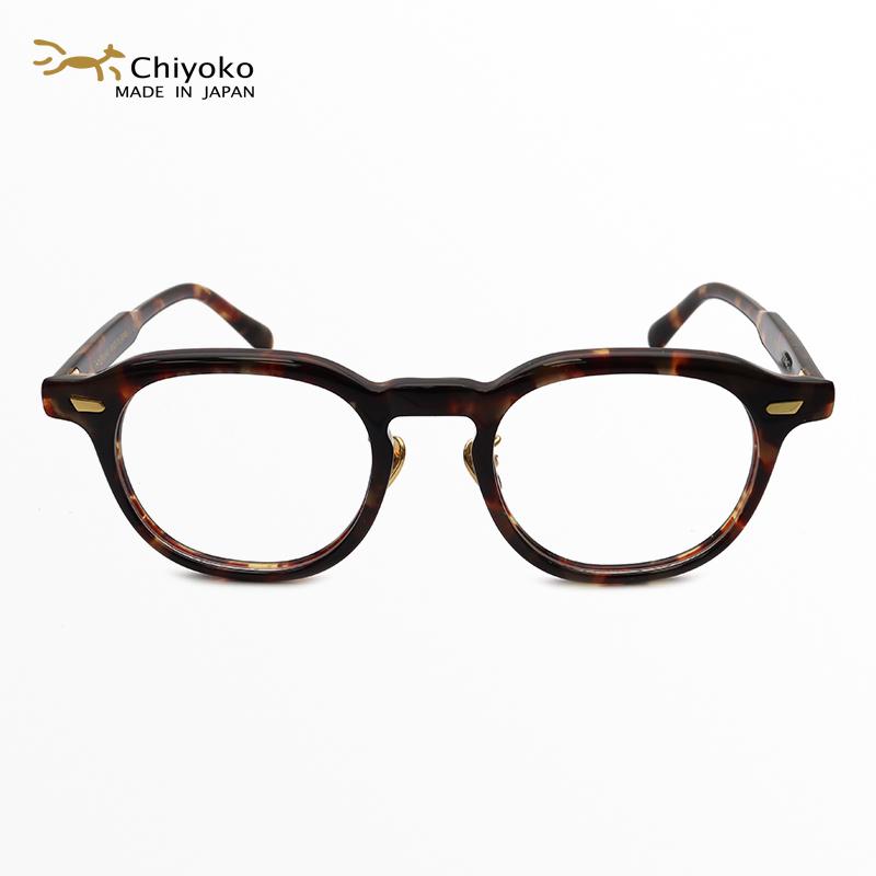 日本限量Chiyoko赛璐珞眼镜框琥珀色手工全框近视大脸眼镜架8301