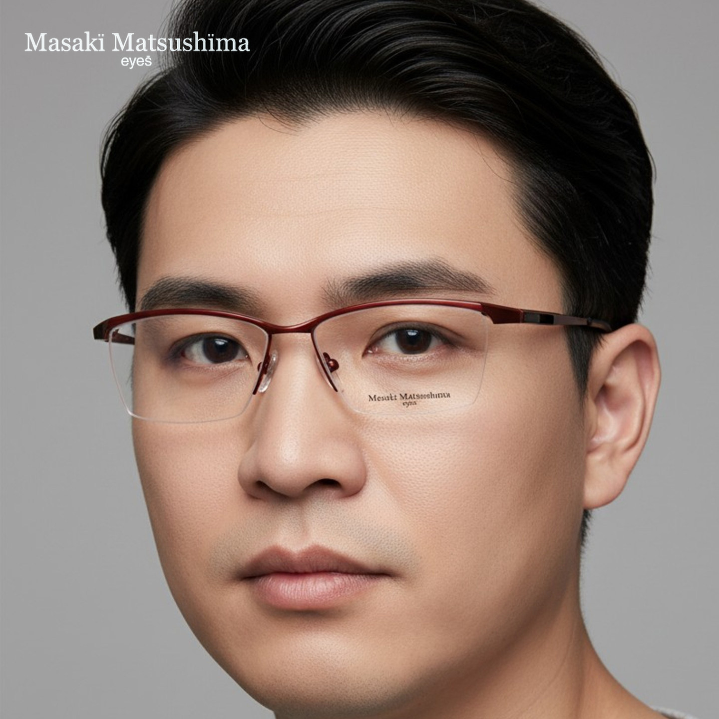 日本MASAKI松岛正树眼镜框眉线框纯钛半框男士款大脸眼镜架MF017