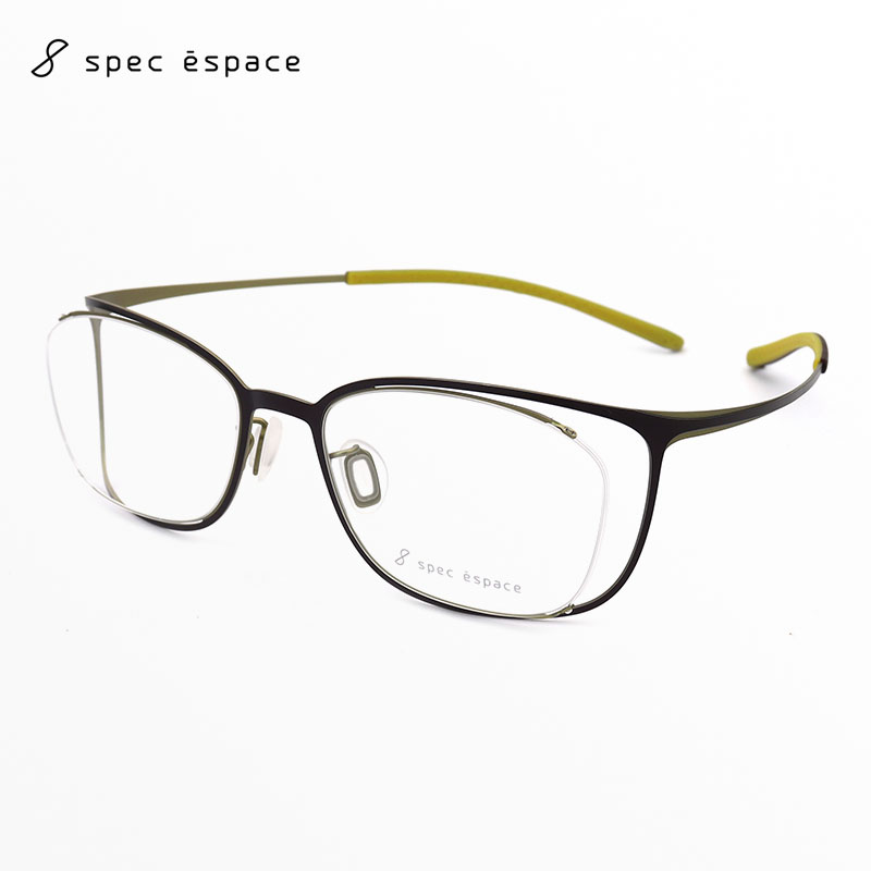日本限量Spec Espace眼镜框男女款纯钛超轻方框近视眼镜架ES2407T