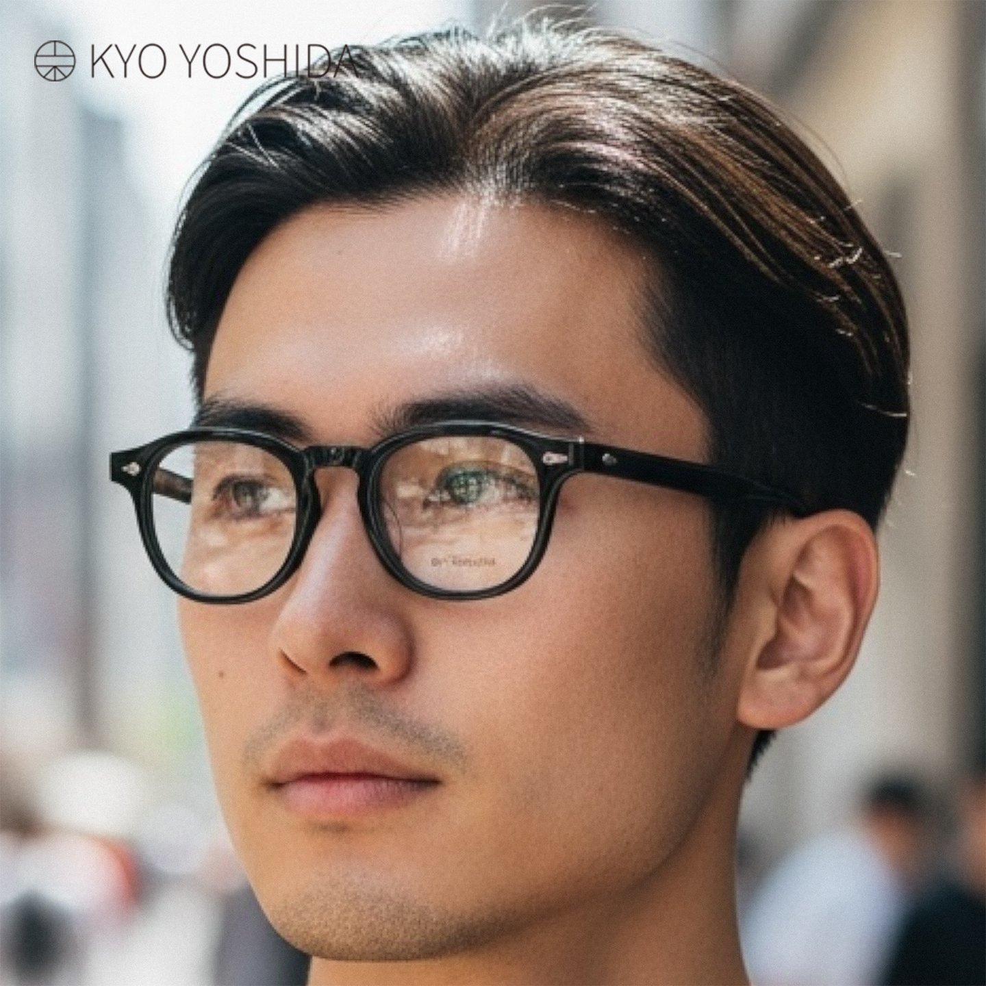 日本吉田京眼镜框男女款透明潮流商务复古全框板材斯文眼镜架113