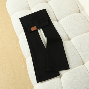 黑色加绒微喇牛仔裤女2025秋冬新款高腰修身显瘦弹力小个子喇叭裤