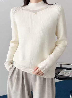 2025新款韩版宽松显瘦圆领长袖一体绒针织衫女百搭休闲毛衣上衣