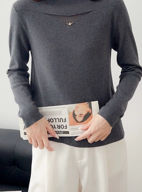 新款韩版宽松显瘦圆领长袖针织衫女百搭休闲毛衣上衣