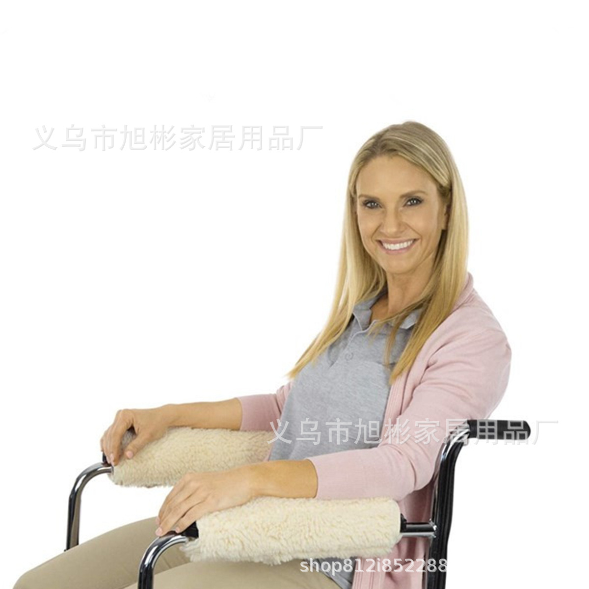 羊羔绒扶手垫 扶手套 两个装座椅扶手套