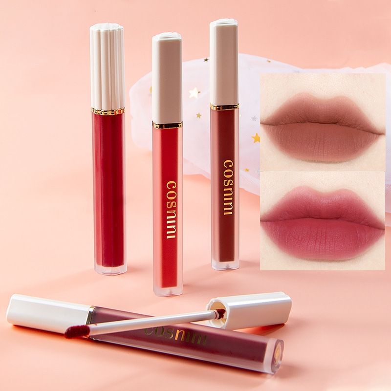 新款COSNINI小妆贝壳焕彩空气唇釉不掉色不沾杯哑光丝绒乌龙奶茶