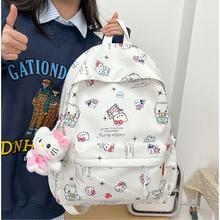 凯蒂猫书包ins日系女初中生可爱大学生校园小学生轻便KT猫双肩包