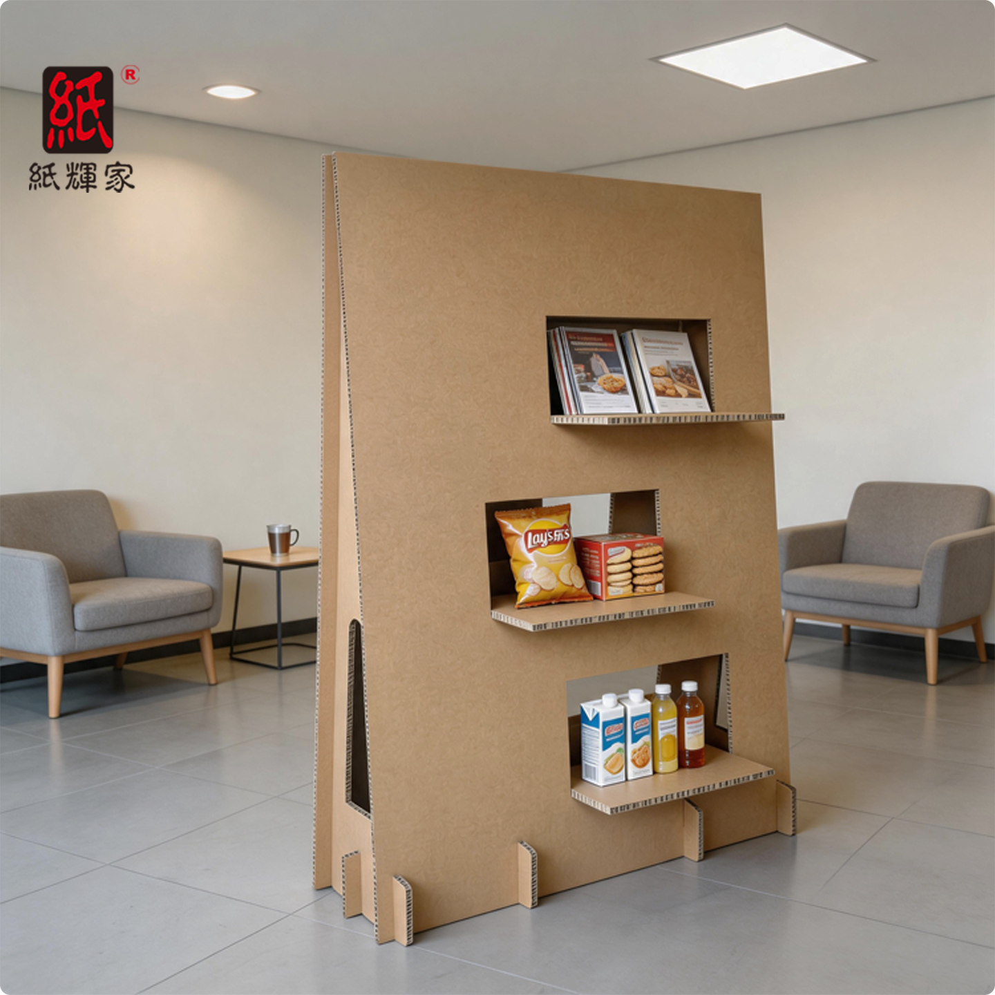 定制瓦楞纸蜂窝板展示架展架美陈