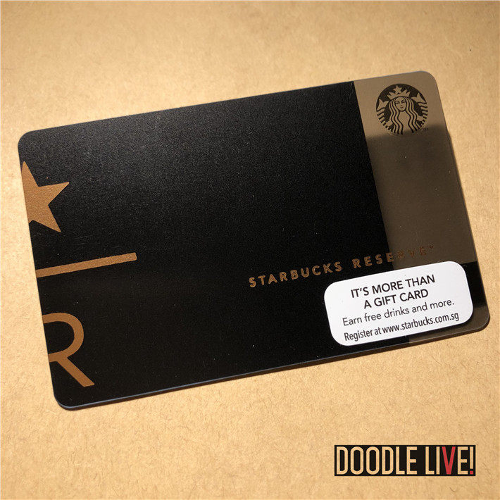 星巴克新加坡卡收藏2016甄选店独有黑卡r卡全新未刮