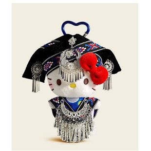 日本民族风哈喽kitty包包挂件毛绒公仔哈喽kt钥匙扣书包挂饰玩偶