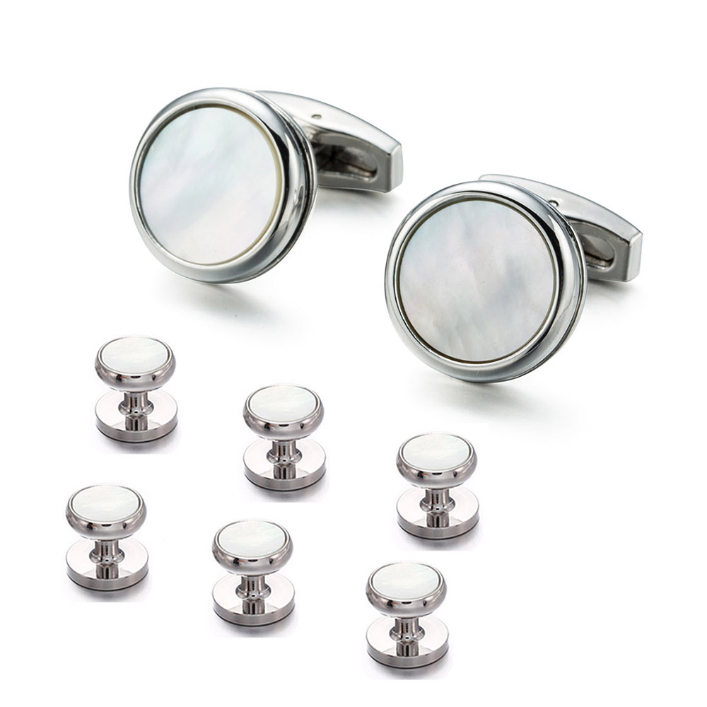新品商务门襟钉8件套婚礼袖扣