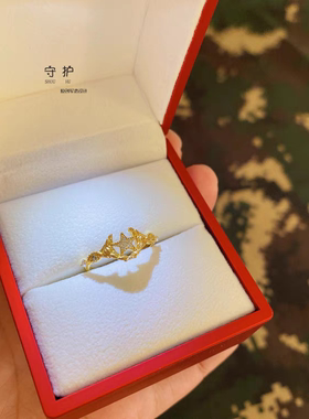 军恋纯银橄榄枝五角星戒指女兵哥哥送军嫂异地恋女友情侣纪念礼物