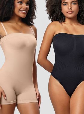shapewear跨境欧美塑身连体衣可拆卸吊带抹胸束身塑身衣打底内衣