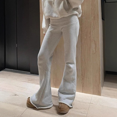 女式纯色喇叭卫裤0051