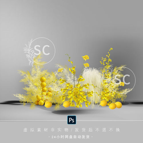 SC223黄白色花艺柠檬串水