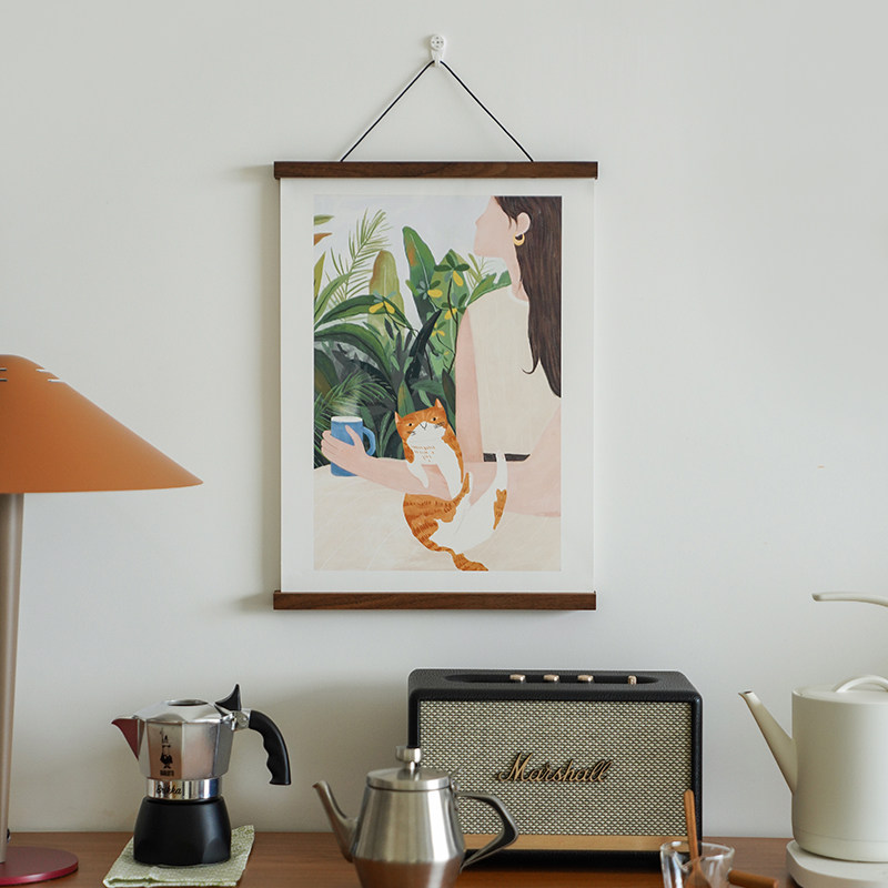 syukuart原创手绘现代家居装饰画摆件清新沙发背景墙家的精致一角