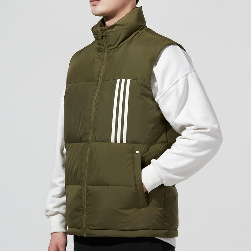 Adidas阿迪达斯NEO马甲男装2021新款运动服羽绒服立领外套H45278