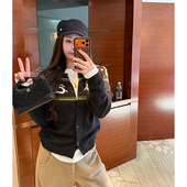 显瘦黑色开衫 tingtings 企鹅提花白色羊毛针织上衣女秋冬新款 毛衣