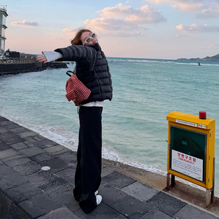 黑色休闲西装 宽松显瘦长裤 裤 气质加厚阔腿裤 女秋冬新款 tingtings