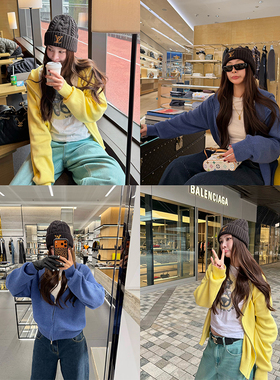 tingtings2/2PM20点【闲暇时光】连帽针织卫衣外套女早春新款上衣