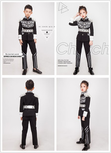 出租出售新款男童女童新款黑色西服套装个性礼服模特走秀黑色华服