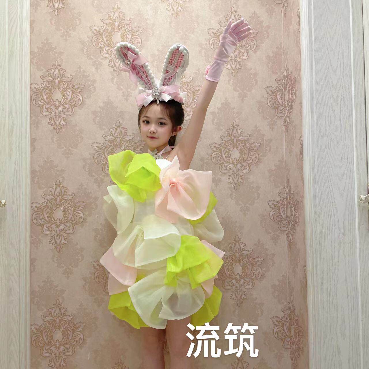 出租出售新款模特走秀女童夏日马卡龙糖果色甜美俏皮t台时尚潮服