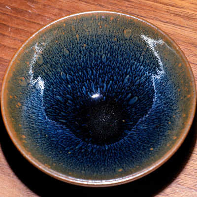 五里亭龙窑柴烧纯手工原矿釉仿宋建盏主人杯茶杯大束口青蓝毫茶具