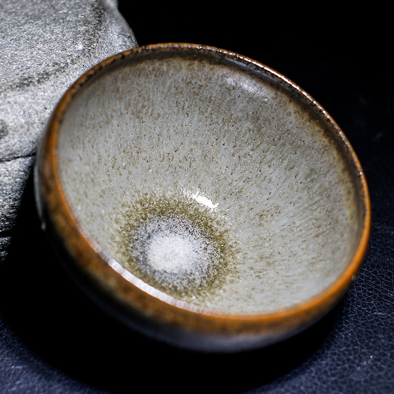 行云古法龙窑柴烧玉子口钵型纯手工铁胎原矿主人杯茶杯茶盏