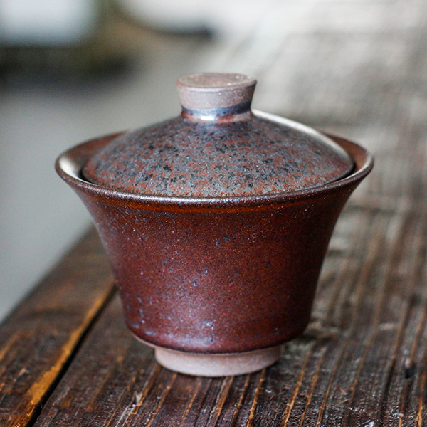 建阳建盏铁锈银霜纯手工柴烧两才盖碗原矿大容量铁胎主人杯茶杯