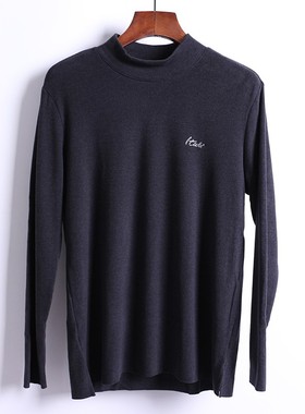 意大莱男士高领保暖内衣蚕丝无痕发热中厚加绒长袖薄款单衫9676