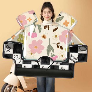 电动车加绒挡风被新款防水防寒电瓶车挡风罩全包带防雨膜秋冬春