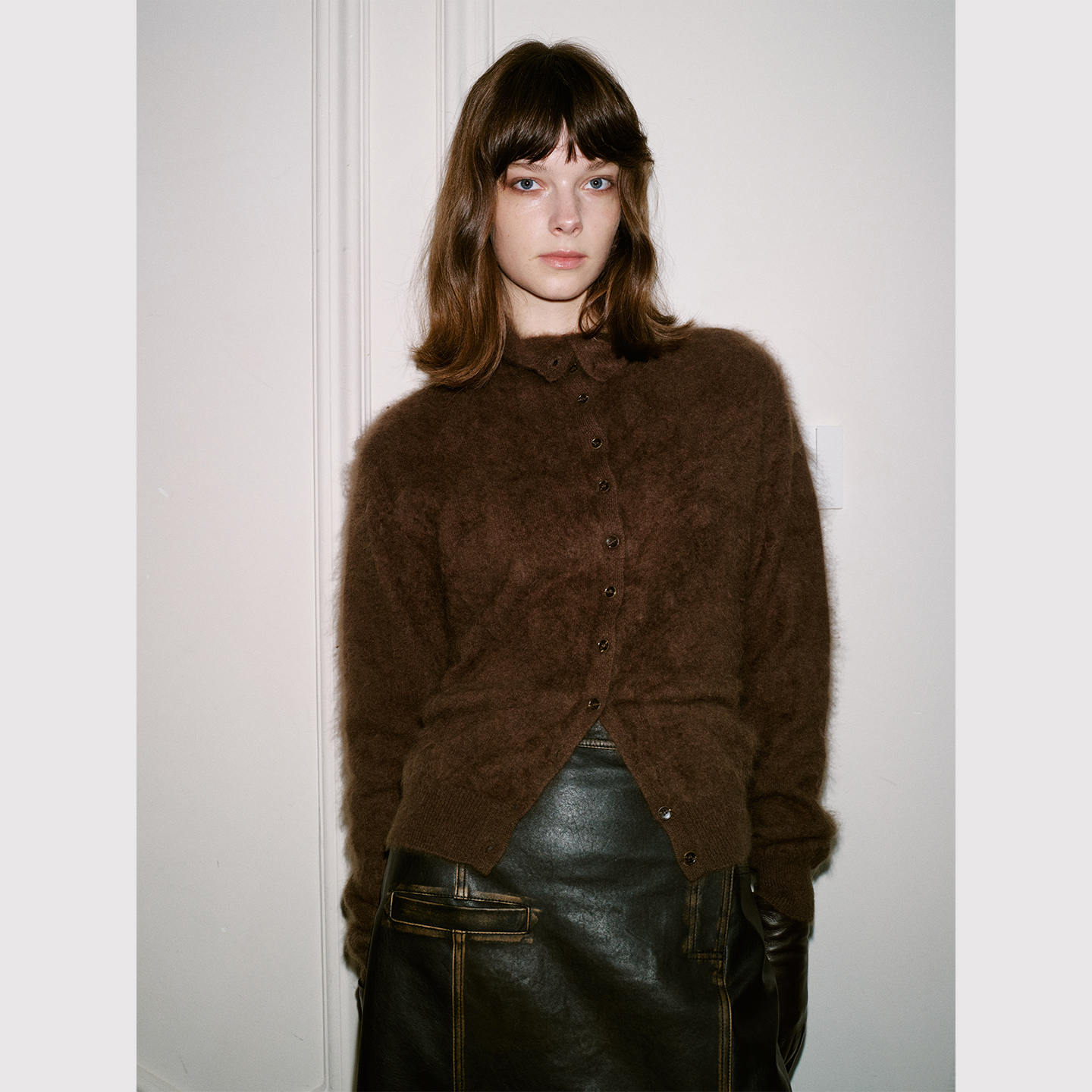 TOP家 轻盈绒雾感 法式时髦复古 两穿款多造型羊毛羊绒混纺针织衫