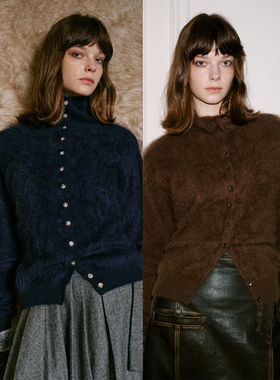 TOP家 轻盈绒雾感 法式时髦复古 两穿款多造型羊毛羊绒混纺针织衫