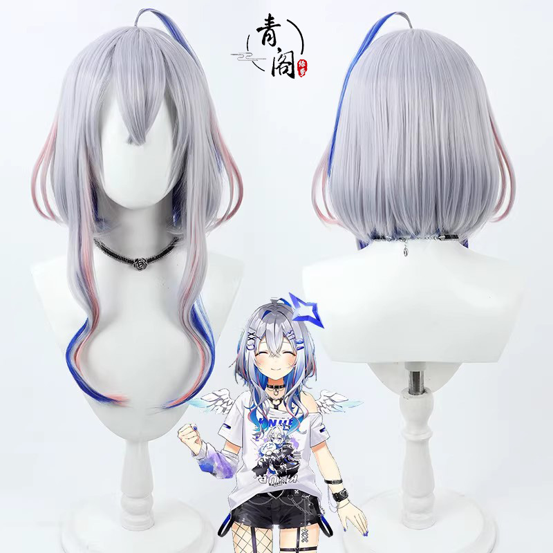【青阁】虚拟主播vtuber 天音彼方cos假发Amane Kanata仿真头皮