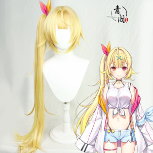 【青阁】vtuber虚拟UP主偶像彩虹社 星川莎拉cos假发黄色