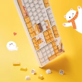 Black Jue Fluffy Wired Mechanical Keyboard Cherry Cherry Keycap E -Sports Typling