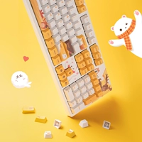 Black Jue Fluffy Wired Mechanical Keyboard Cherry Cherry Keycap E -Sports Typling