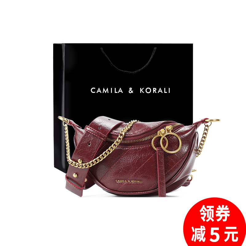 女包包限定洋气单肩斜挎链条旗舰店官网褶皱腰包小ck2019新款百搭