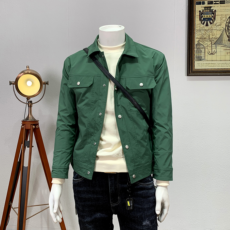 美式春秋简约翻领新款休闲夹克