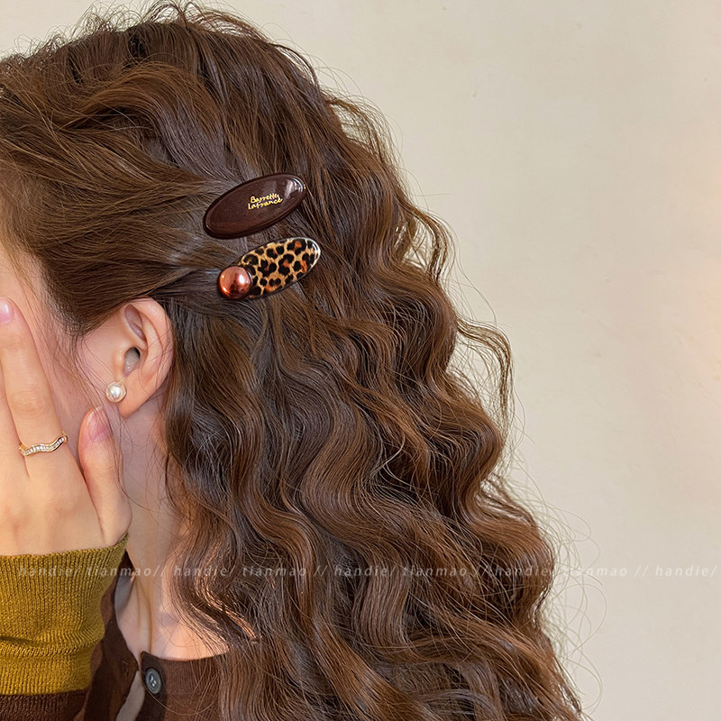 复古豹纹圆珠发夹女2025新款高级感侧边刘海夹碎发夹简约百搭BB夹,饰品/流行首饰/时尚饰品新,发饰,淘宝优惠券,粉丝福利购,淘宝优惠卷