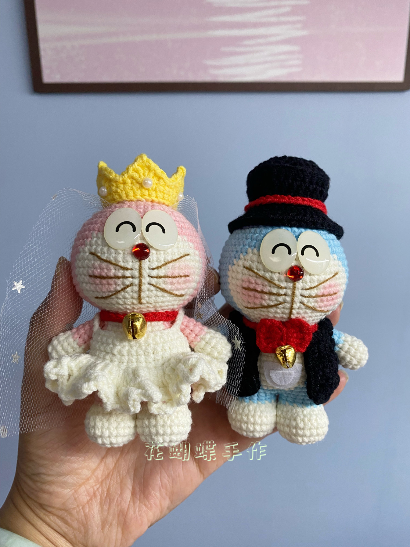 成品毛线钩织哆啦A梦玩偶情侣多创意玩偶