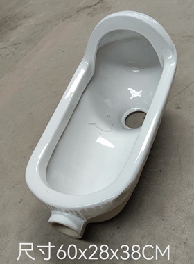 农村改造蹲坑带前挡水陶瓷大便器  老款旧款蹲坑旱厕直通式蹲位