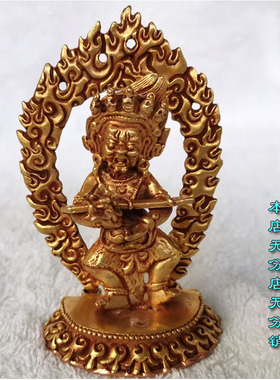 3寸尼泊尔纯铜佛像红棒玛哈嘎拉