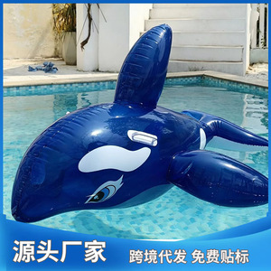 黑鲨蓝鲸大鳄鱼坐骑水上充气浮床小鳄鱼坐骑浮排游泳戏水户外充气
