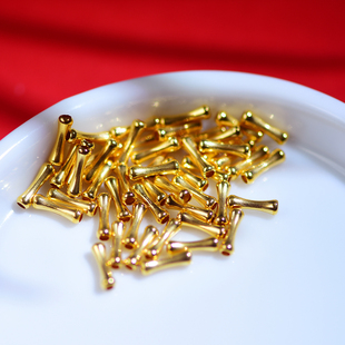 【团购2根】大号18k金光面长骨头金管子竹节隔珠配件手链配饰