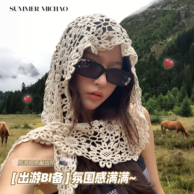 针织帽女夏季旅游拍照防晒遮阳帽
