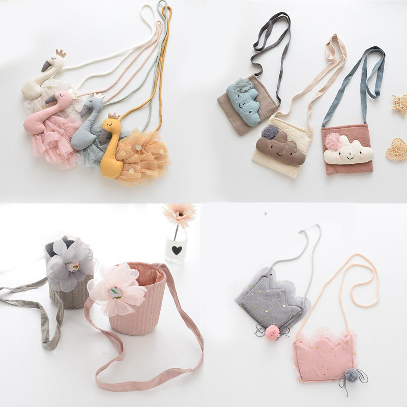 儿童斜挎包小孩零钱宝宝可爱天鹅包公主袋迷你单肩百搭装饰女童包