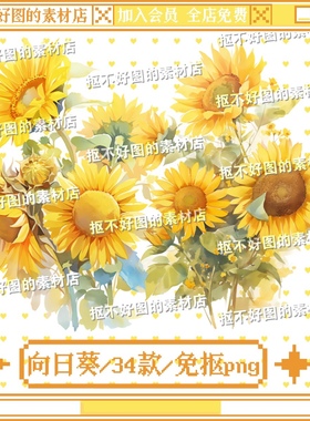 向日葵水彩向阳花花朵黄色花免抠png图片可商原创美工设计海报
