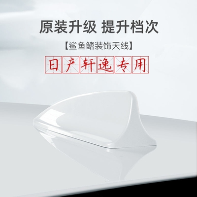 适用日产14代新轩逸鲨鱼鳍天线蓝鸟珠光白车顶外改装饰品沙鱼尾翼